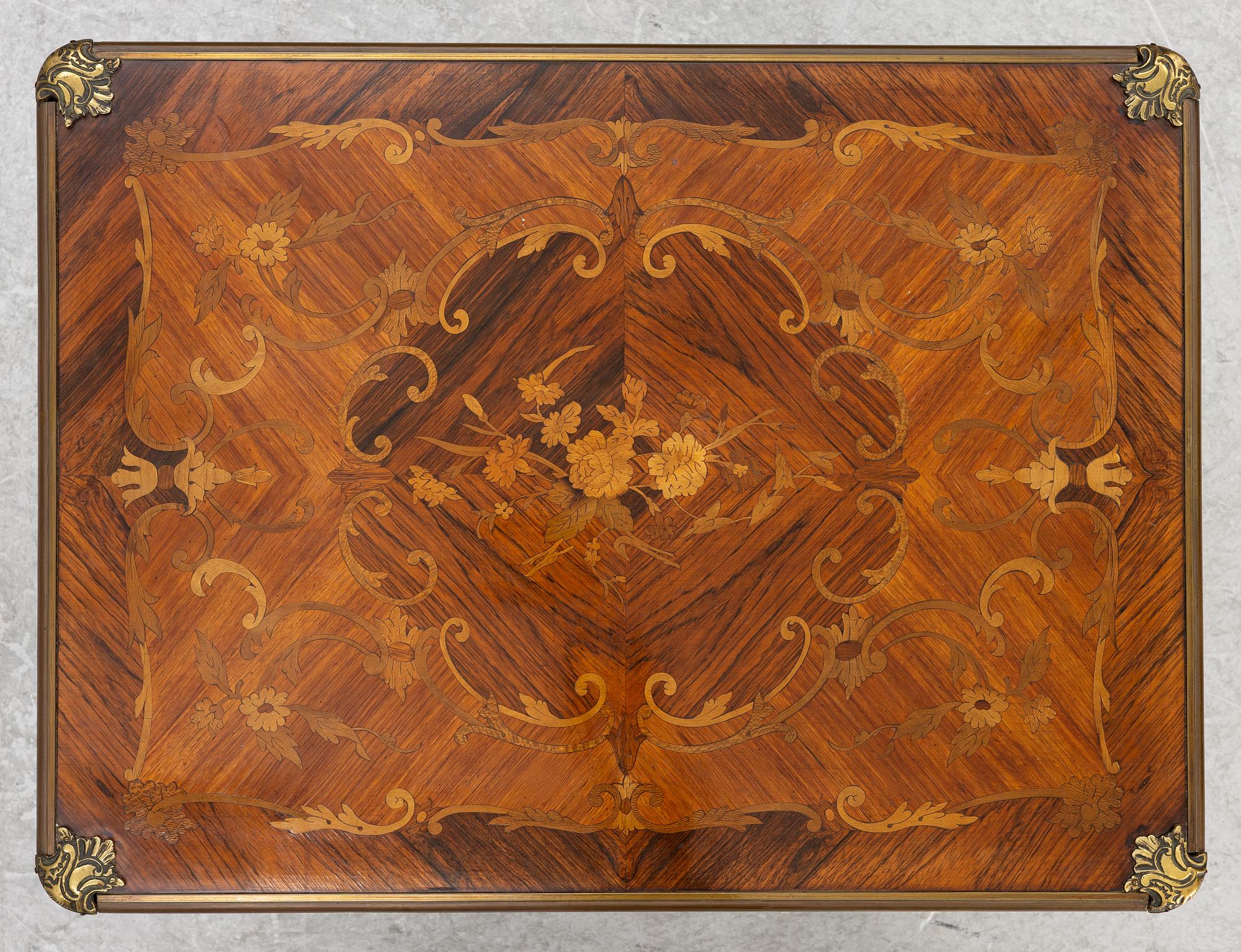 Game table, Louis XV style, circa 1900.