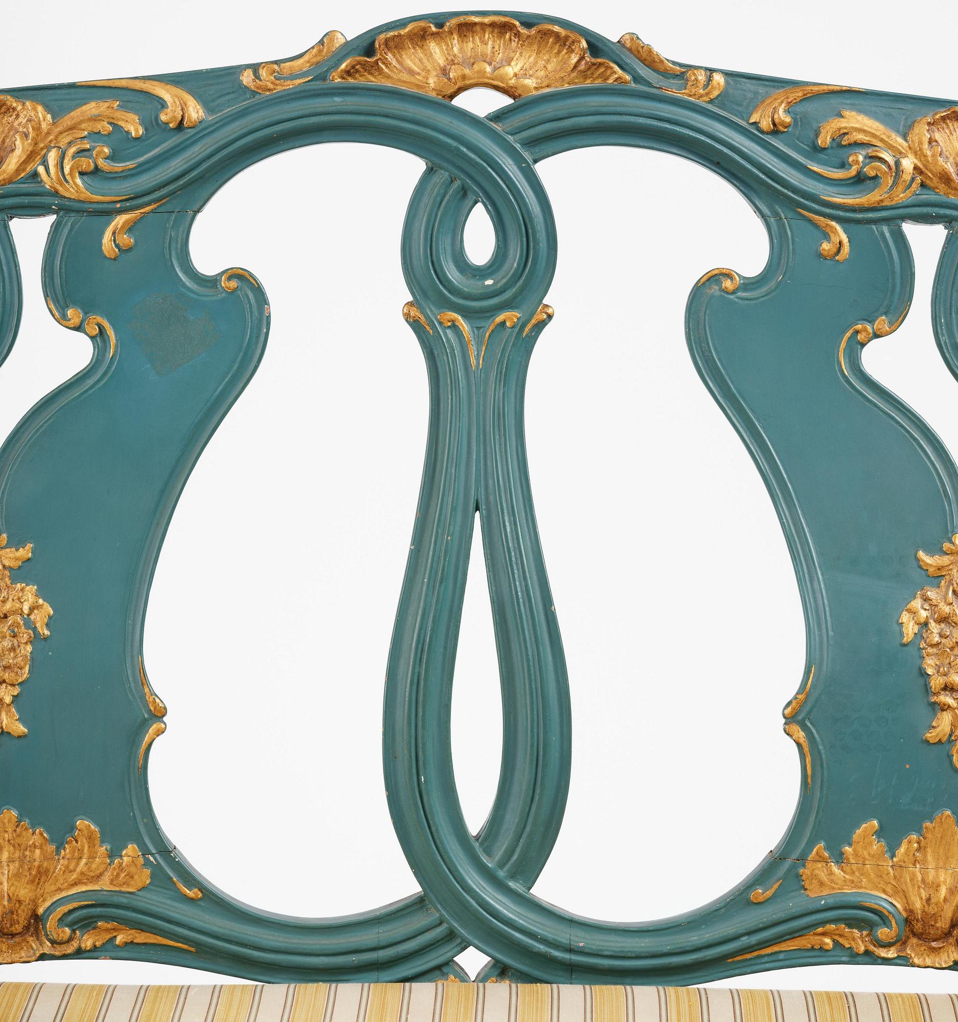 A Swedish carved rococo sofa by A. Thunberg (master in Stockholm 1756-91).