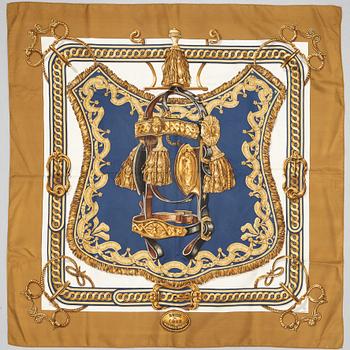 Hermès, two silk scarves.