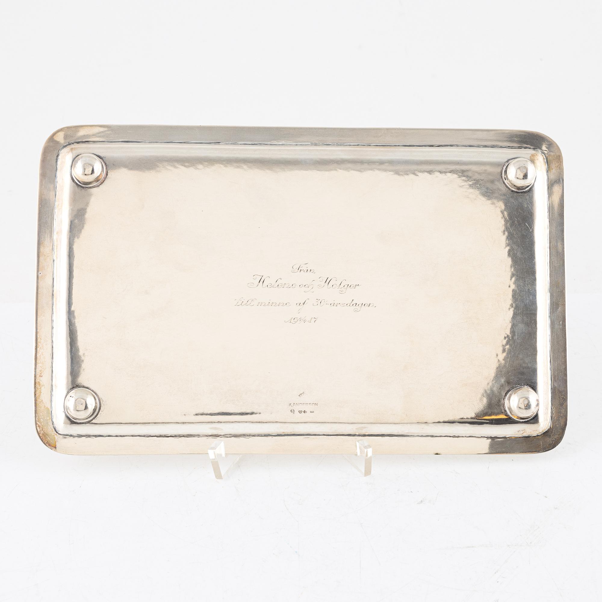 A Swedish SilverTray, mark of K Anderson, Stockholm 1917.