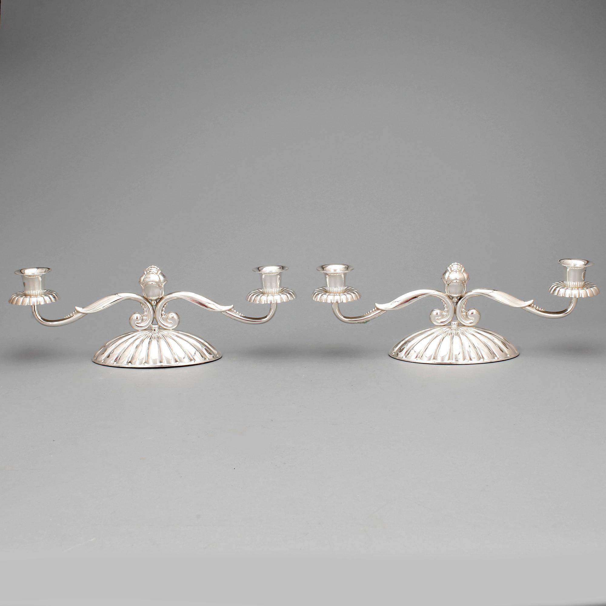 KANDELABRAR, ett par, silver, 1900-tal.