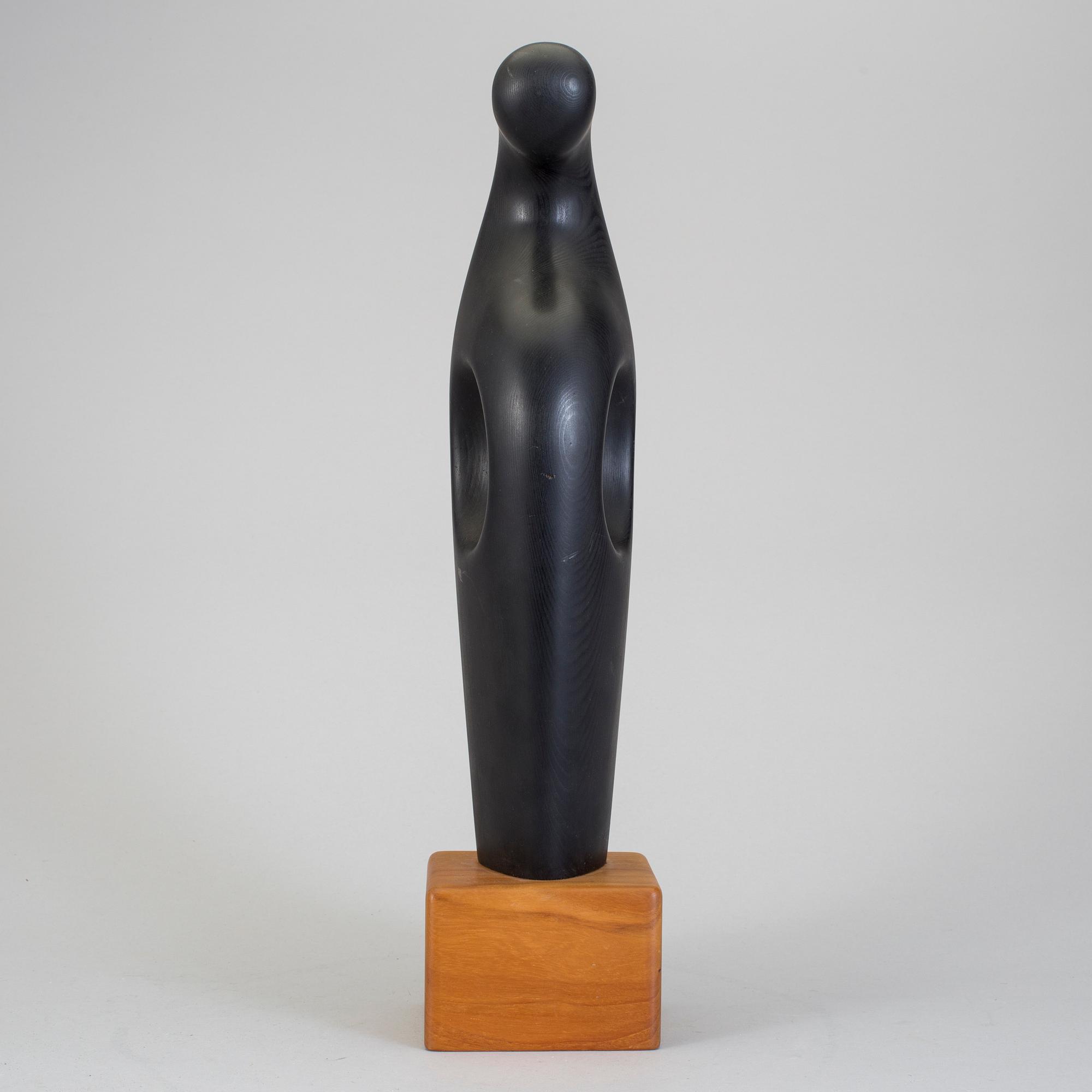 JOHNNY MATTSSON, skulptur, svärtat trä, signerad.