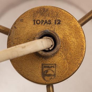 Hans Bergström, tillskriven. Taklampor, ett par, "Topas 12", Philips, 1960-tal.