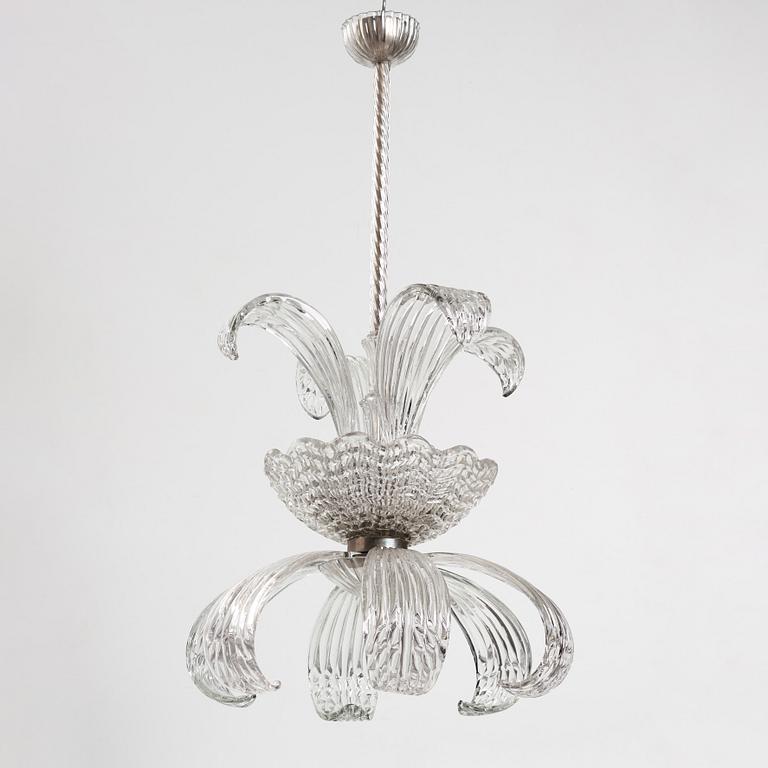 FRITZ KURTZ, a glass ceiling light, Orrefors, 1940's/50's.