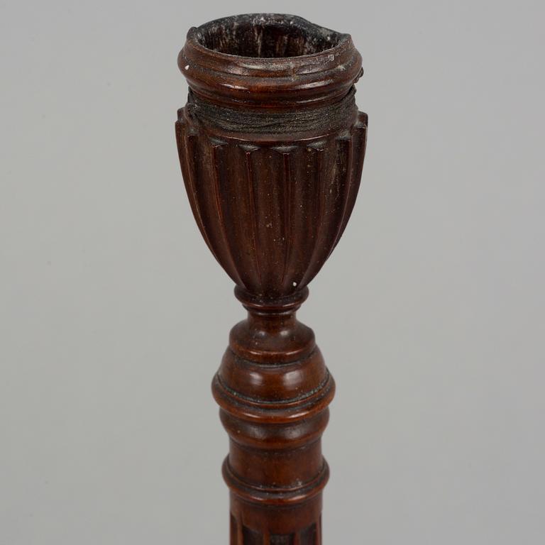 Two candlesticks, probably England. Early 19th century.