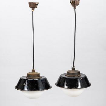 PAAVO TYNELL, Two 1930's '2521-53' industrial light for Taito Finland.