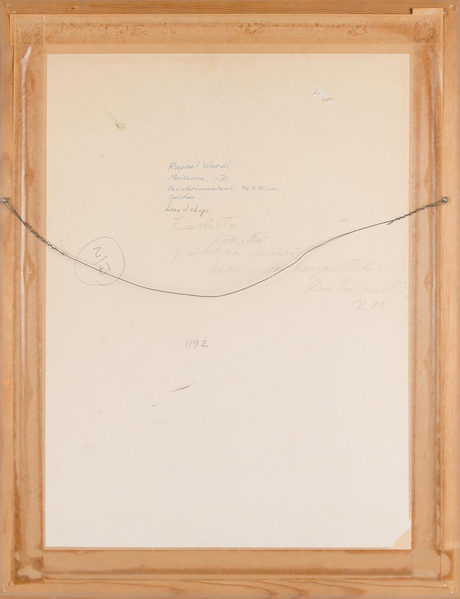 Rafael Wardi, "Maisema".