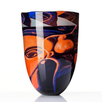 Eva Englund, a graal glass vase, Orrefors, Sweden 1989, EA 1-89.