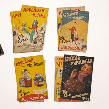 Serietidningar, 40 st, "Applåder & Visslingar", "Lutfisken" & "Kaspers Jul", 1917-1966.
