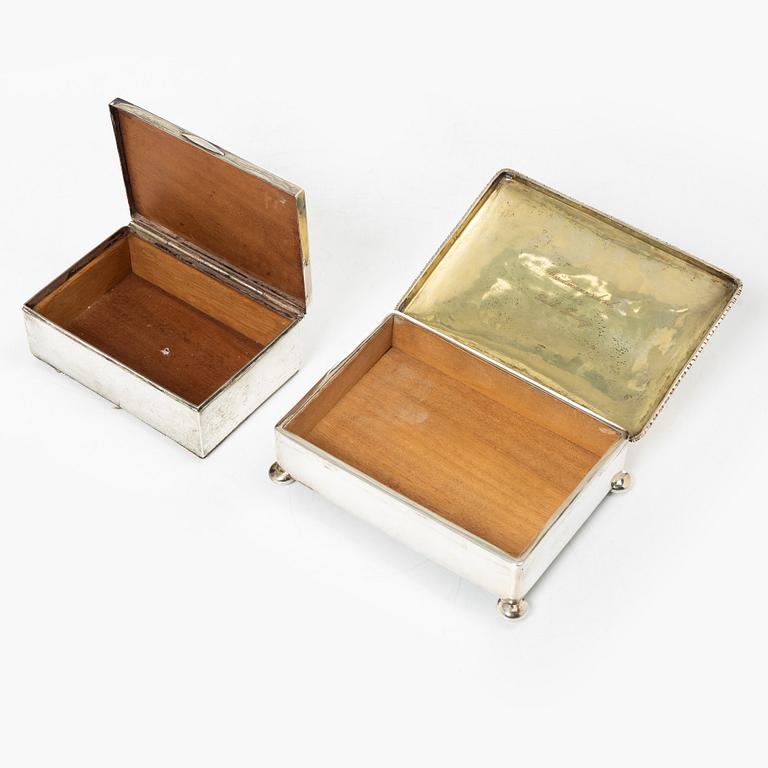 Box, 2 pcs, silver, Sweden, first half of the 20th century.