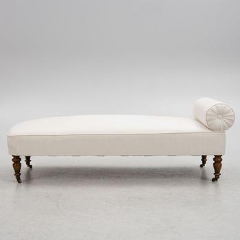 A chaise longue, late 19th Century.