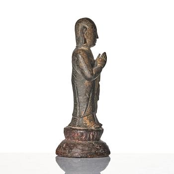 A bronze sculpture of Ananda, Ming dynasty (1368-1644).