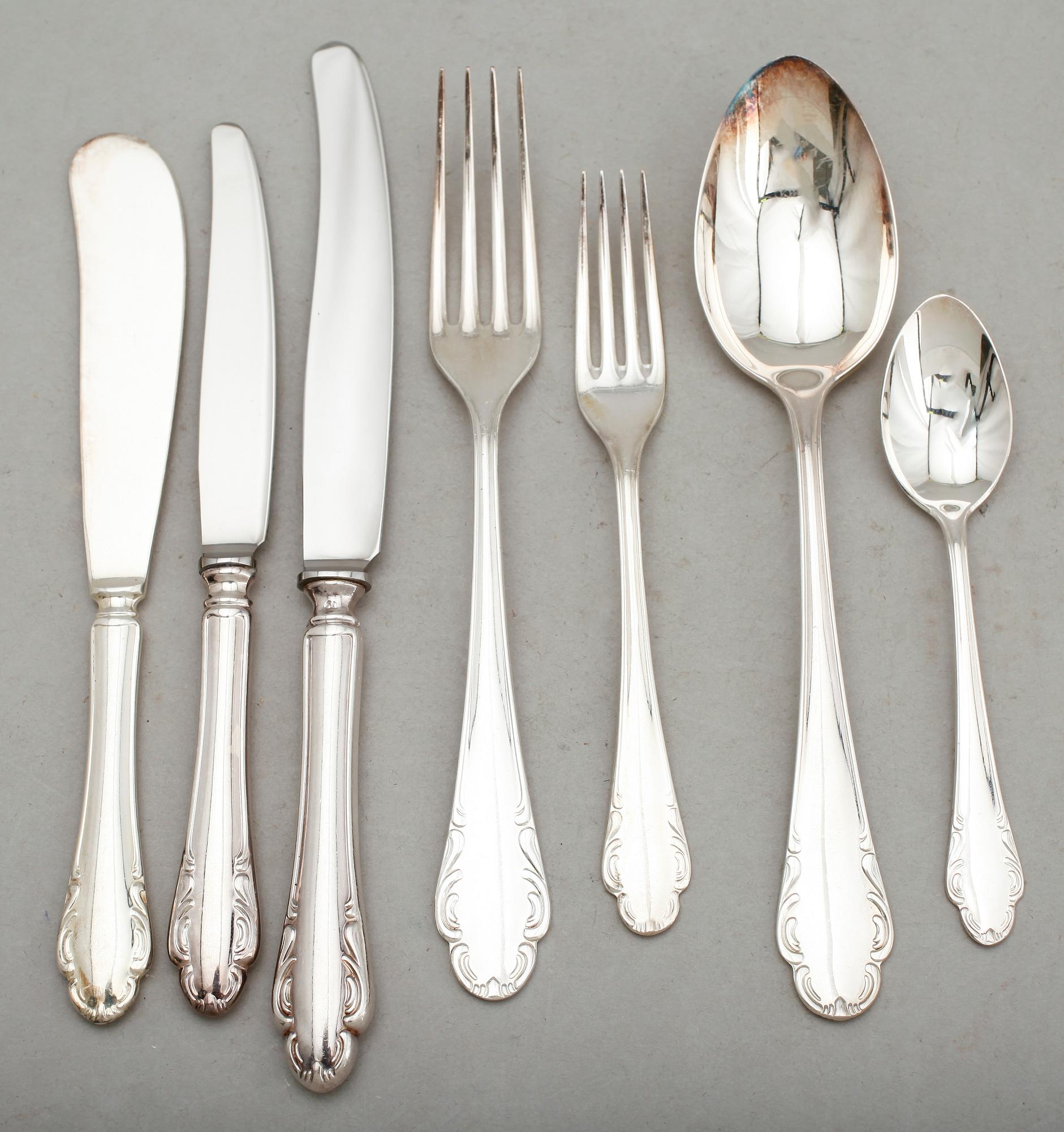 BESTICK, 86 delar, nysilver, modell Haga.