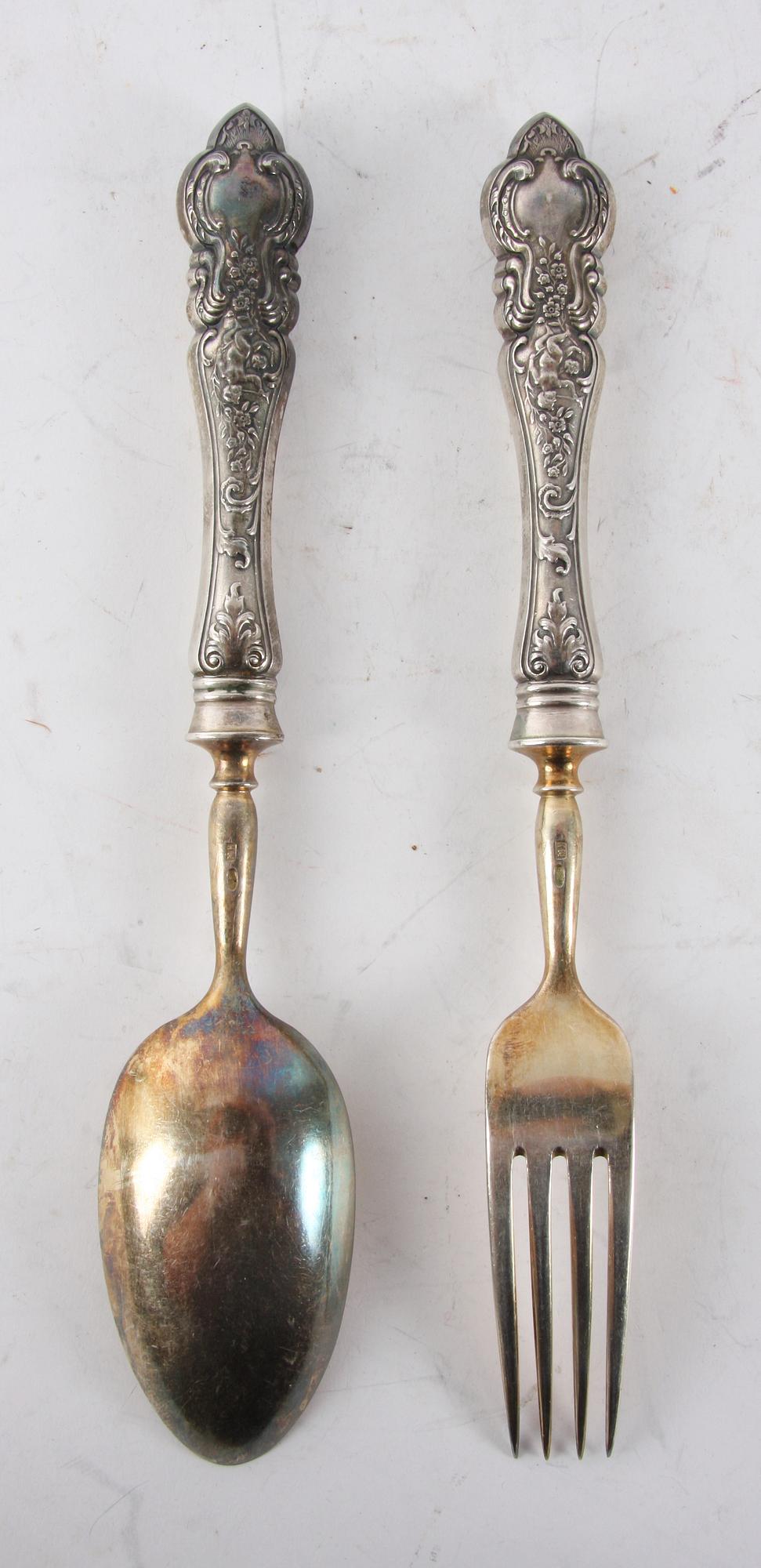 SERVERINGSBESTICK, 2 delar, silver, Ryssland.