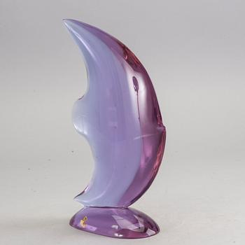 An 1950/60:s glass sculpture 'Pesce' by Flavio Poli for Seguso Vetri d’Arte, Murano Italy.
