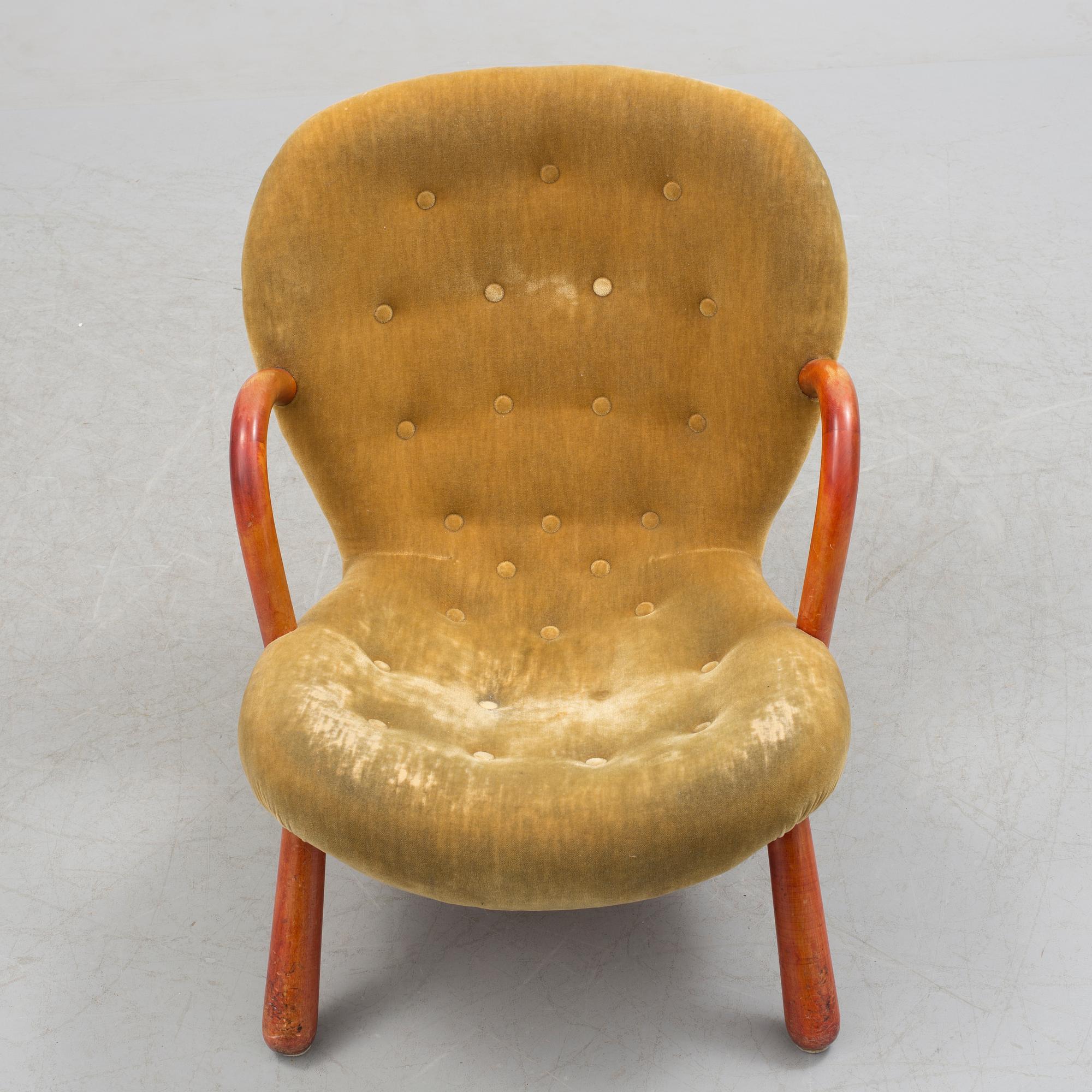 PHILIP ARCTANDER, tillskriven. Fåtölj, "Clam Chair" / "Muslinge", 1940/50-tal.