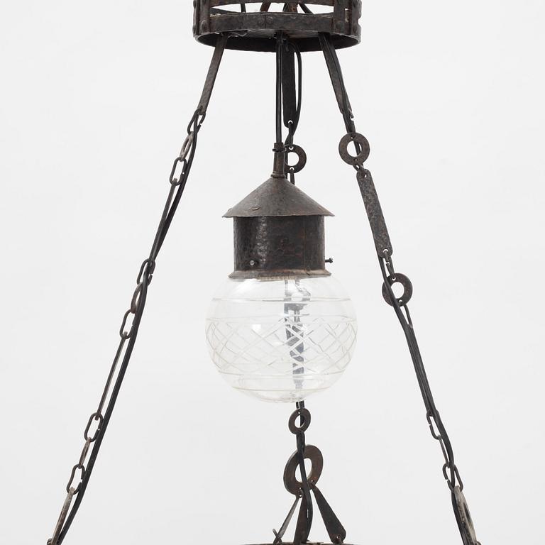 An Art Nouveau ceiling light, early 20th Century.