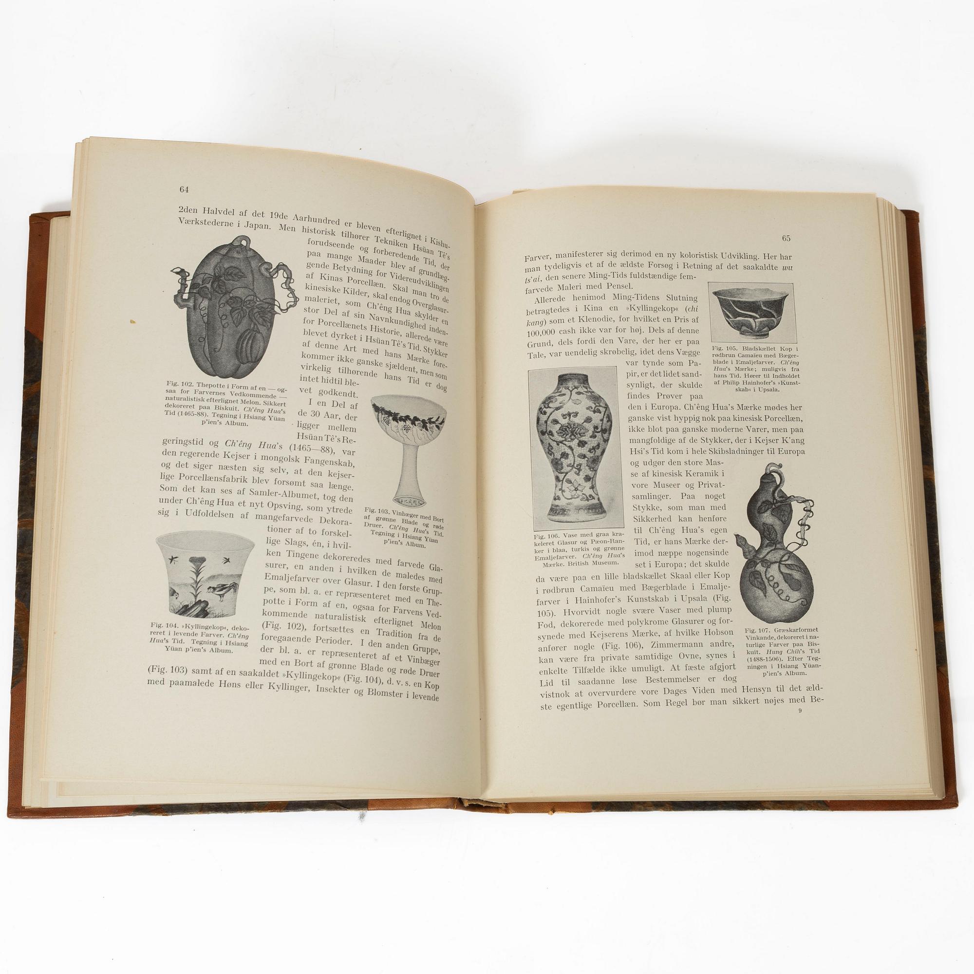 Three books, Emil Hannover, Keramisk Handboog, Copenhagen 1923.