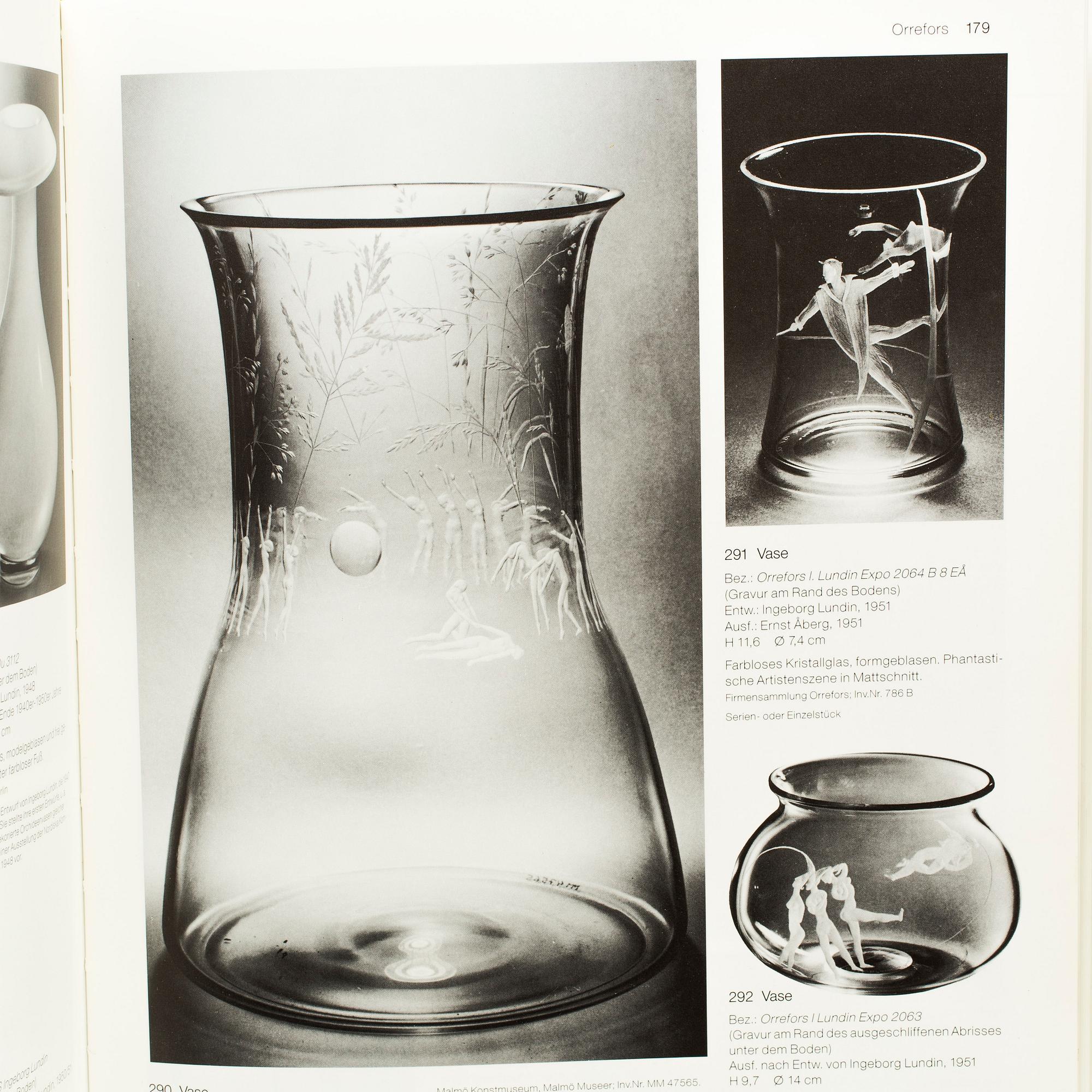 a lot of two books about swedish glass, including Glas in Schweden