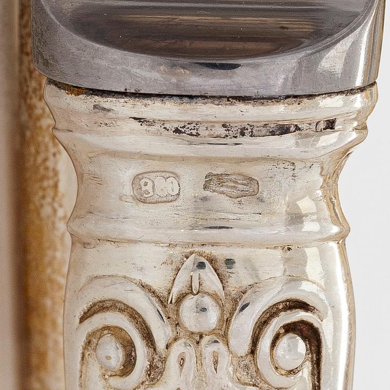 Bestickuppsättning, 143 delar, silver 800, Mellaneuropa. Finska importstämplar.