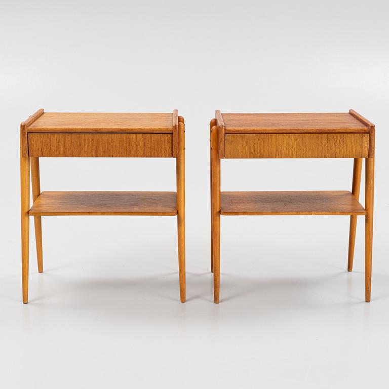 Sängbord, ett par, Carlströms & Co Möbelfabrik, Bjärnum, 1950/60-tal.