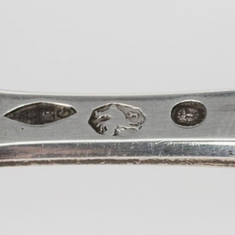 FRUKTBESTICK, 6+6, silver och ben, Francois-Charles Gavet, Paris 1798-1809.