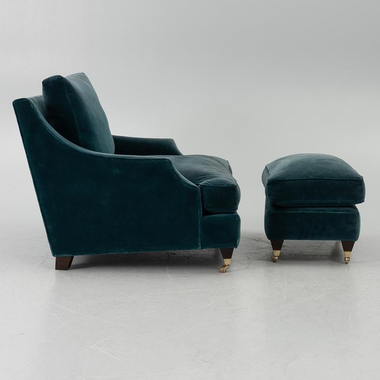 An armchair and footstool, JIO furniture, contemporary.