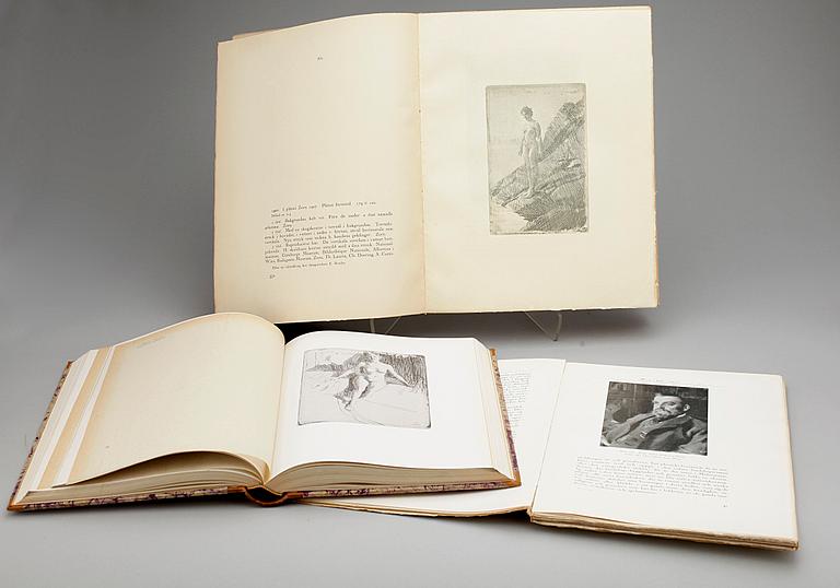 PARTI BÖCKER, bl a "Zorn tecknaren, målaren, etsaren, skulptören" av Gerda Boëthius. Stockholm/Nordisk rotogravyr, 1949.