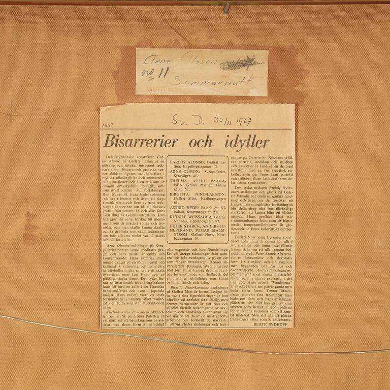 Arne Olsson, olja på pannå, signerad.