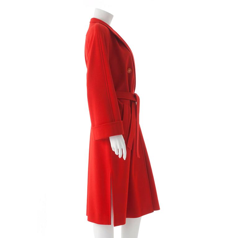 CÉLINE,  a red wool blend coat.