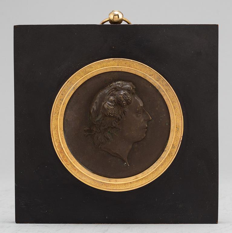 PORTRÄTTMEDALJONG, föreställande Carl Michael Bellman, empire, 1800-talets början.