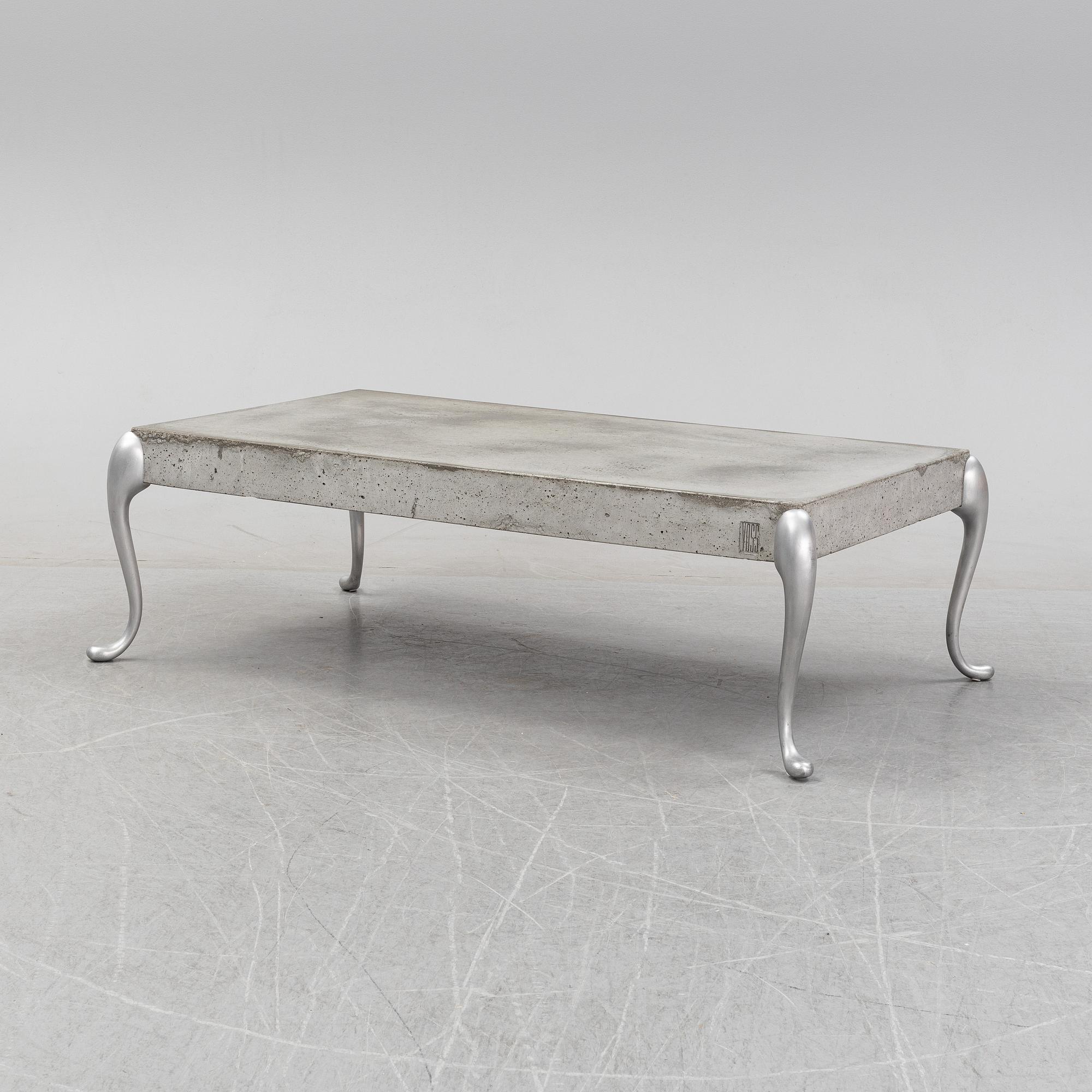A concrete coffee table by Morten Voss, designed 1994.