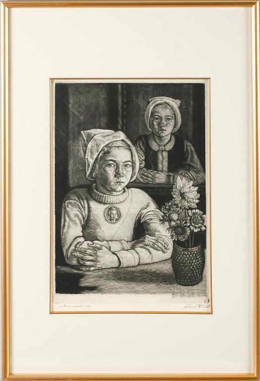 EDUARD WIIRALT, mezzotint, signerad och daterad 1942.