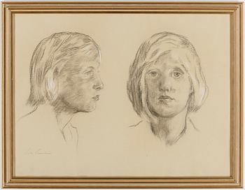 Lotte Laserstein · LOTTE LASERSTEIN, blandteknik. Signerad.