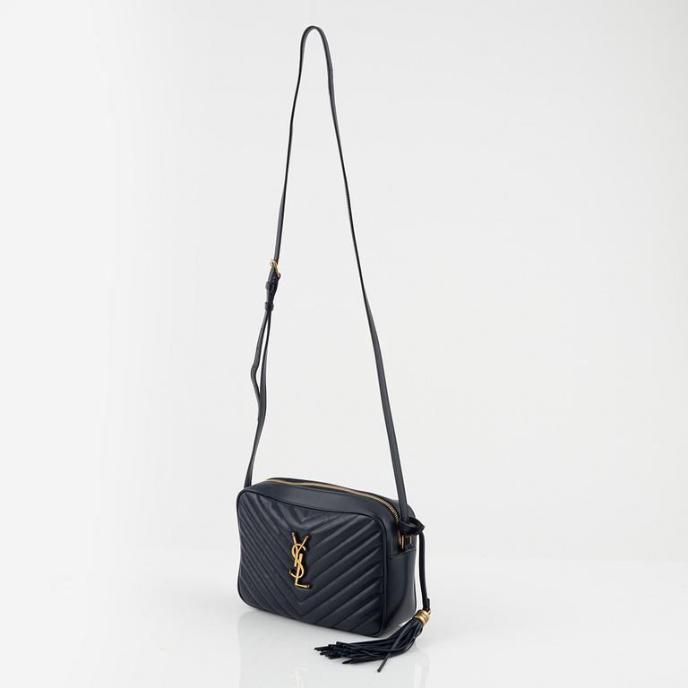 Yves Saint Laurent, a quilted navy leather 'Lou Camera Bag'.