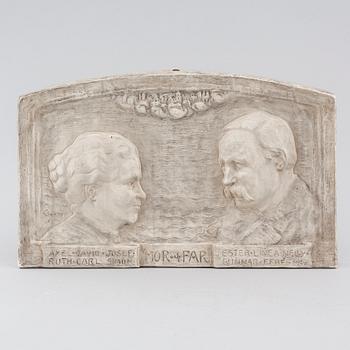 CARL CHRISTIAN CHRISTENSEN, wall plaque, plaster, signed and dated 1919.