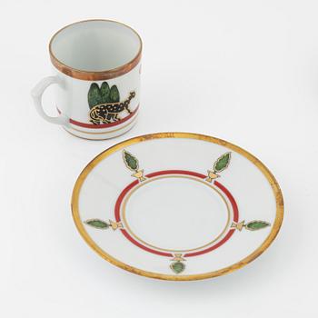 Cartier, four porcelain coffee cups, Limoges, France.