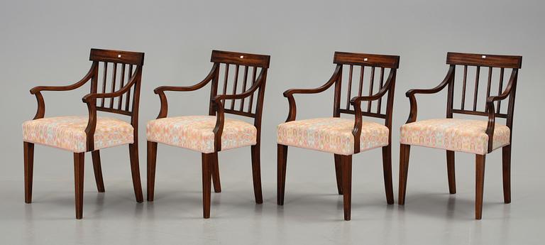 KARMSTOLAR, 4 st, England, 1900-talets första hälft.