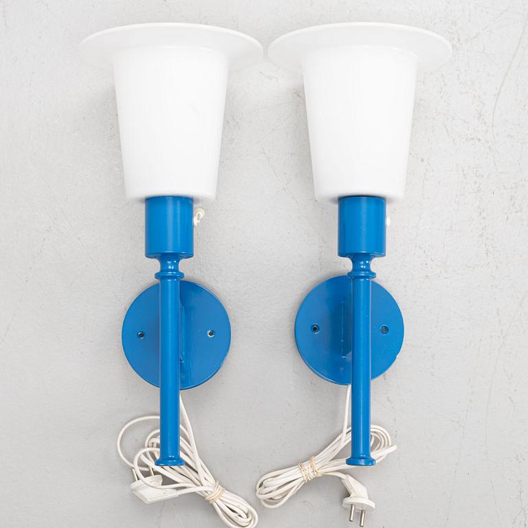 Uno & Östen Kristiansson, wall lamps, a pair, Luxus, Vittsjö, 1970s.