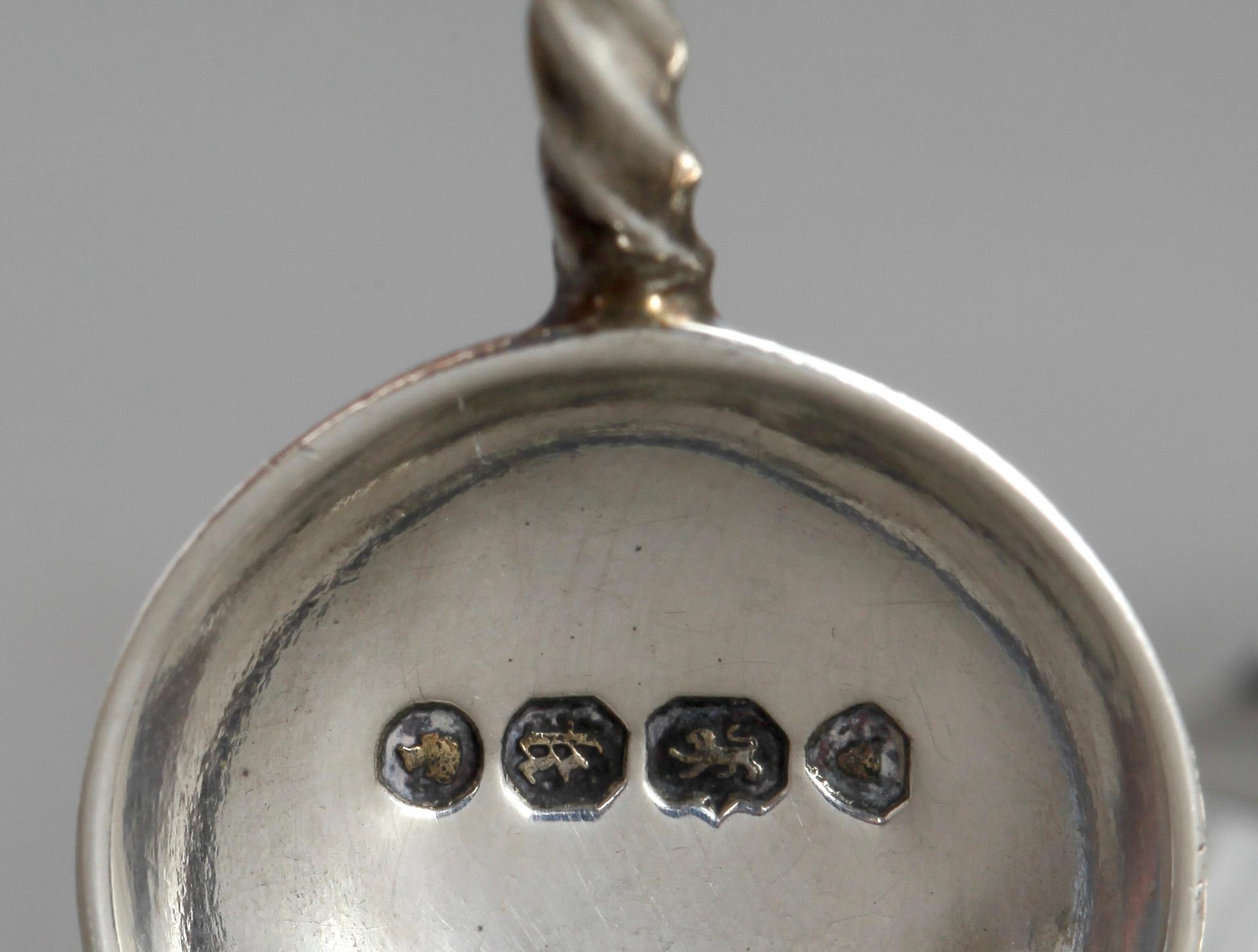 SALTKAR, ett par, silver, Wien, Österrike, 1849. Total vikt ca 265 g.