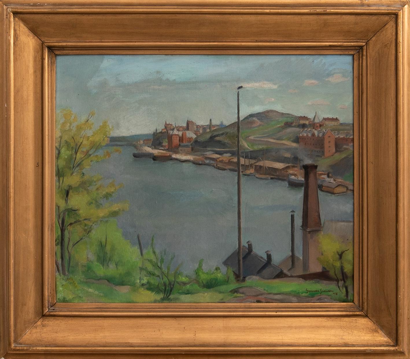 Gunnar Svensson, View from Långholmen over the Münchenbryggeriet in Stockholm.