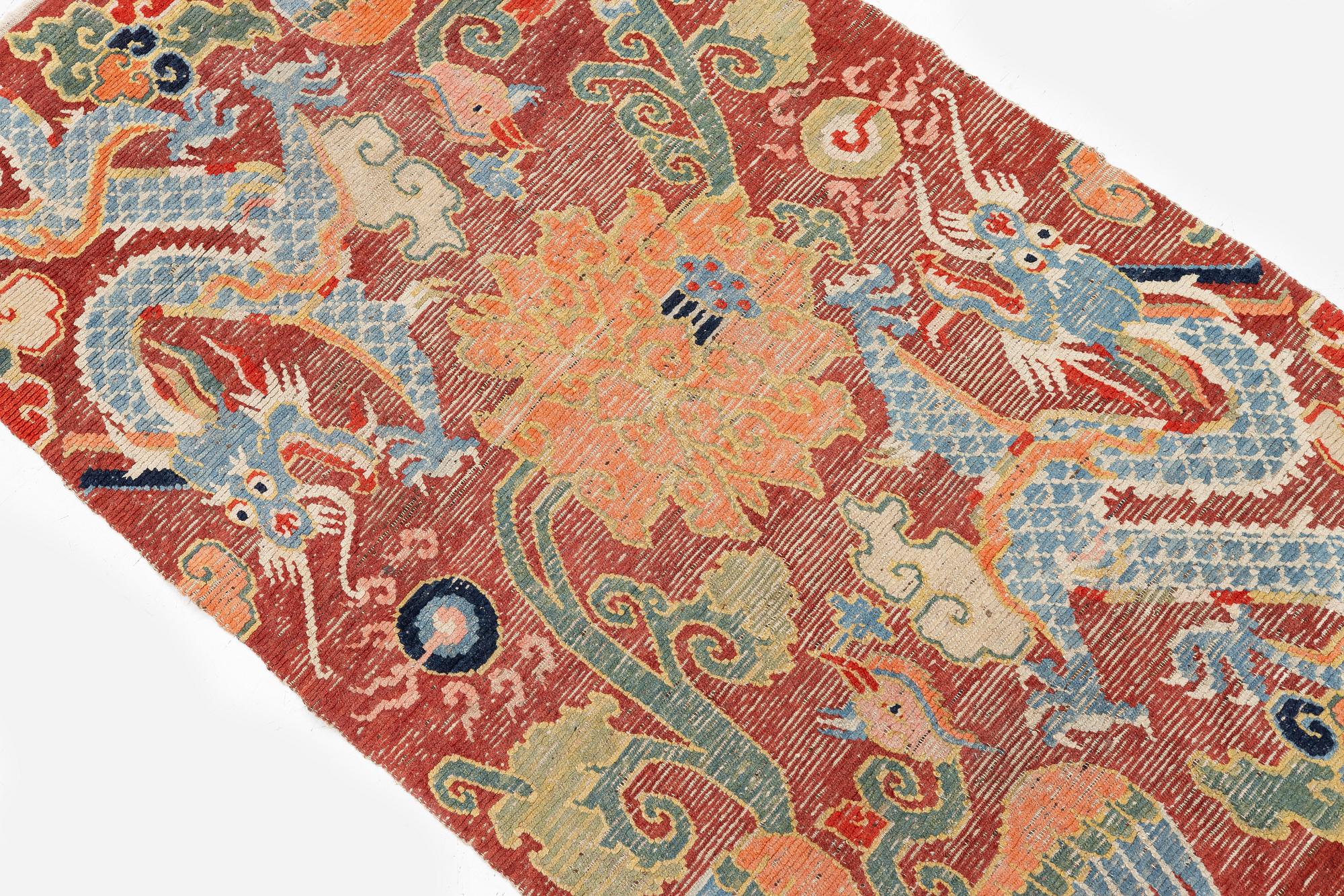 Matta, antik Tibet, omkring 1900, ca 168x84 cm.