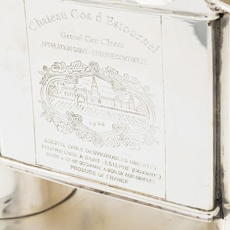 A contemporary champagne cooler for two bottles.