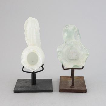 Two glass shells by Claes Uvesten, signed and one dated 1996.