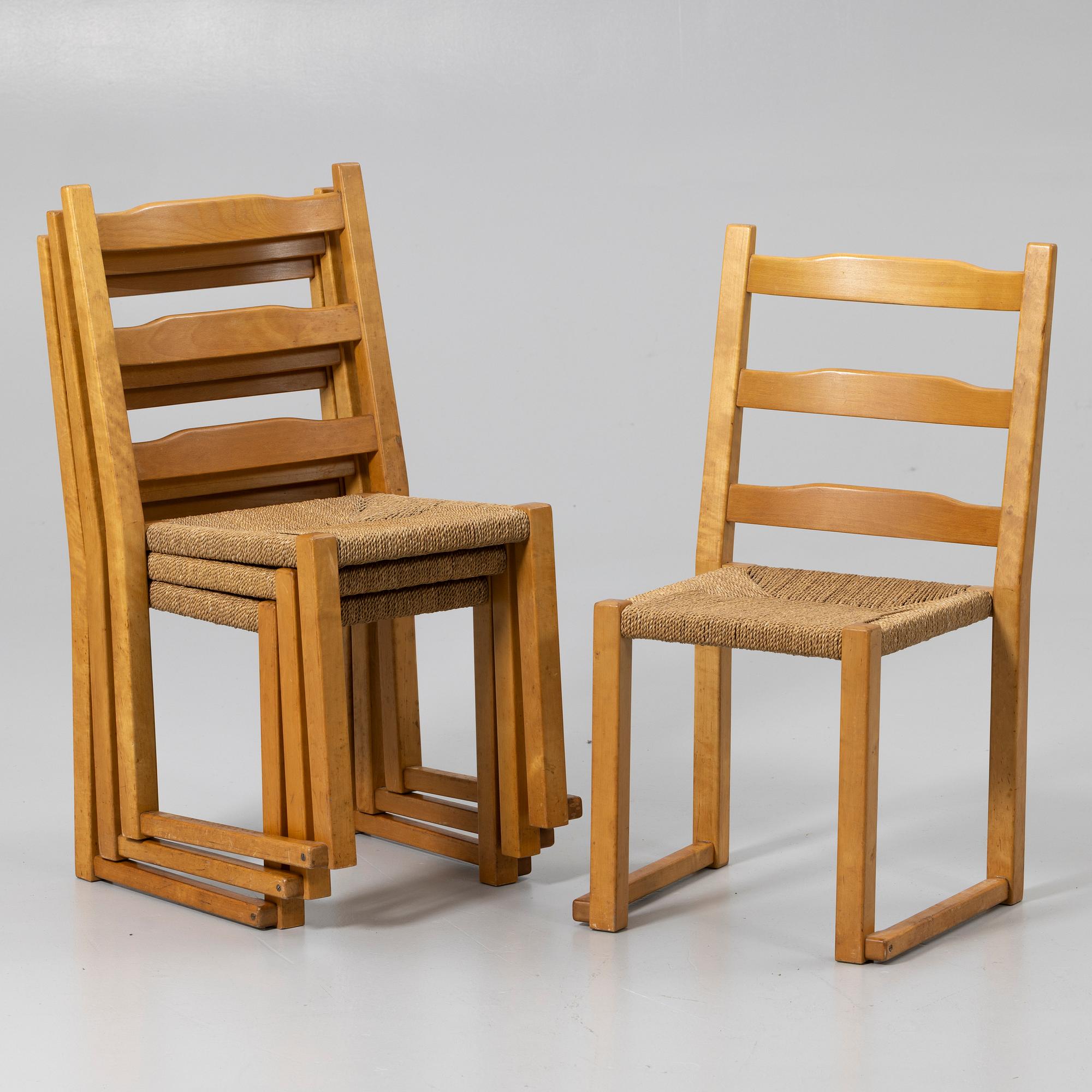Chairs, 4, Gemla, mid-20th century.