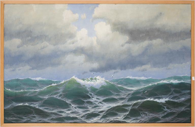 OKÄND KONSTNÄR, olja på duk, signerad M Jensen, 1800-tal.