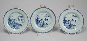 ASSIETTER, 6 st, porslin, Kina, 1800-tal.