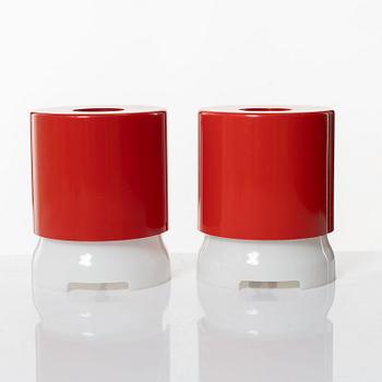 Joe Colombo, table lamps, a pair, KD 24, Kartell, manufactured by Husqvarna Borstfabrik AB.