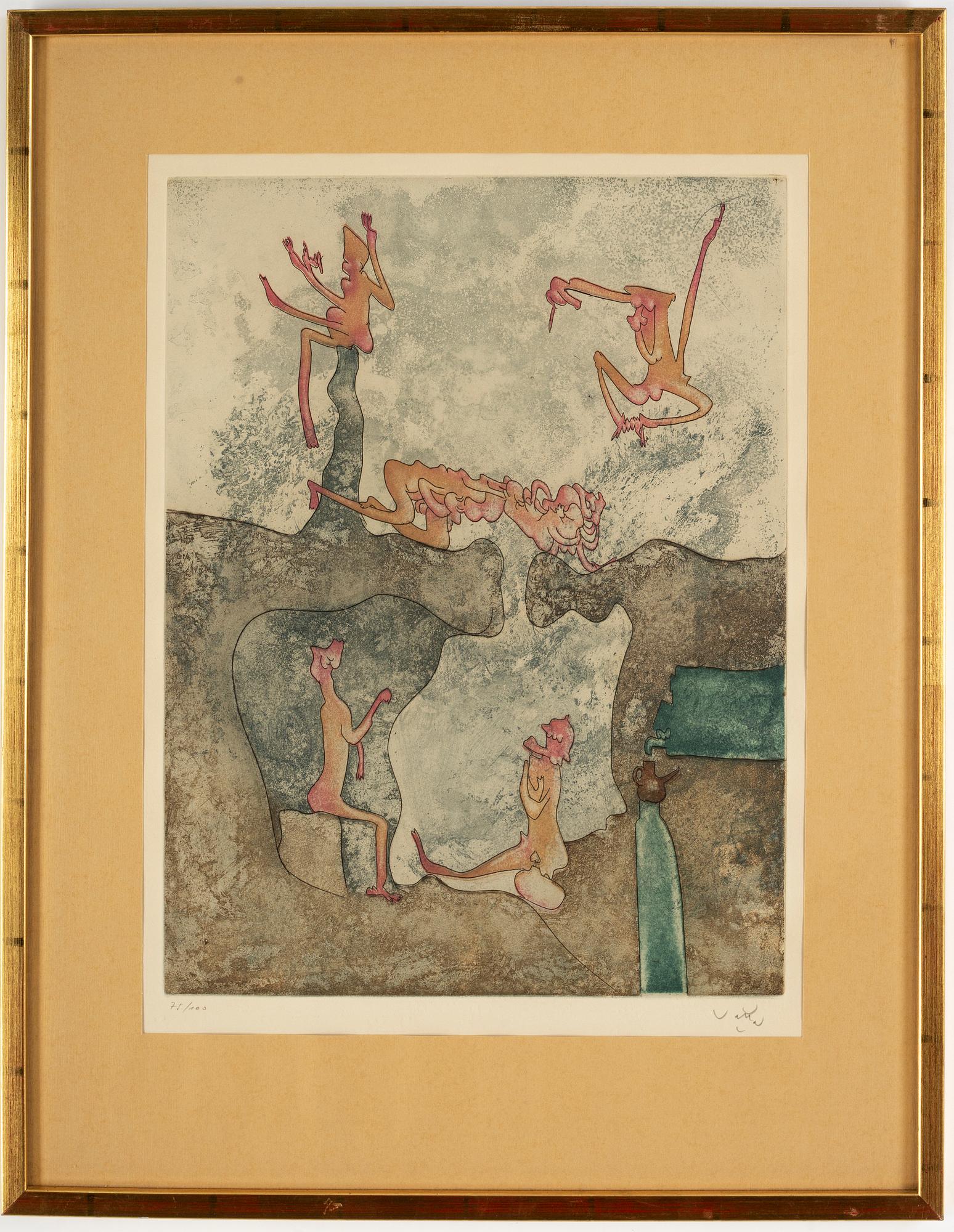 ROBERTO MATTA, etchings in colour, 3, signed 75/100.