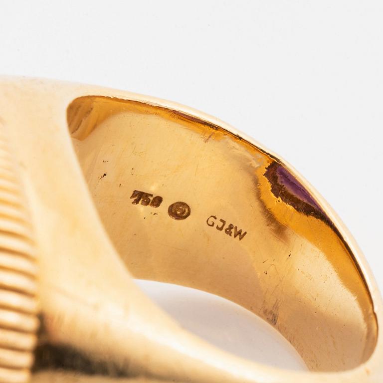 Georg Jensen & Wendel ring 18K guld med en ametist.